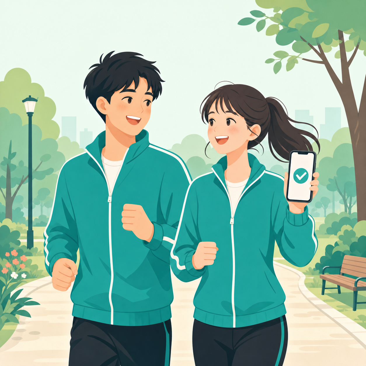 パートナーとの見守りイラスト